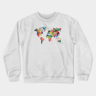 world map pastels Crewneck Sweatshirt